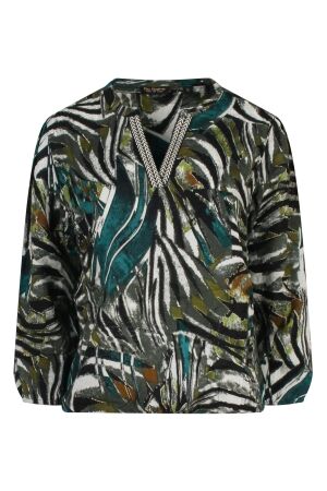 So Soire Dames blouse lm kort So Soire Elizia W10459 petrol