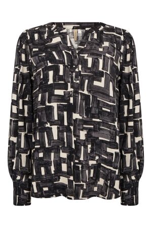 Soya Concept Dames blouse lm kort Soya Concept 41406 9999 black combi