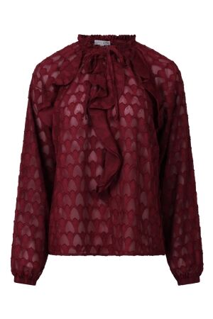 City Life Dames blouse lm kort City Life Lucia W10538 19-1724 cabernet