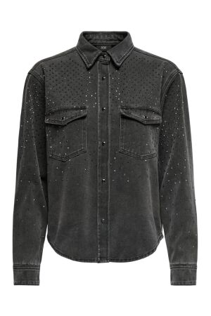 Jacqueline de Yong Dames blouse lm kort Jacqueline de Yong 15338022 BLACK DENIM