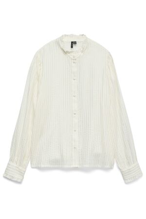 Vero Moda Dames blouse lm kort Vero Moda 10336975 SNOW WHITE