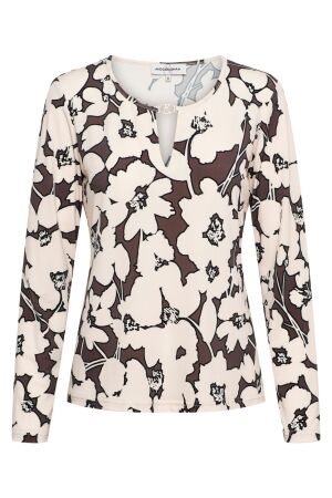 &co Dames blouse lm kort &co To313 E-chocolate 55046
