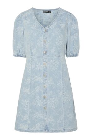 Pieces Dames jurk km kort Pieces 17158465 Light Blue Denim.