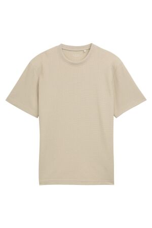 Tom Tailor Heren shirt km ronde hals Tom Tailor 1046810 11032 cashew beige