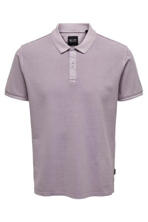 Only and Sons Heren shirt polo km Only and Sons 22021769 purple ash