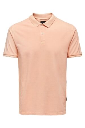 Only and Sons Heren shirt polo km Only and Sons 22021769 peach nectar