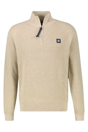 Lerros Heren trui kraag Lerros 2595420 tender beige melange 125