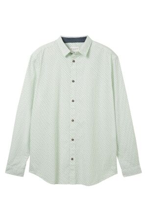 Tom Tailor Heren overhemd lm Tom Tailor 1041088 35148 soft green minimal design