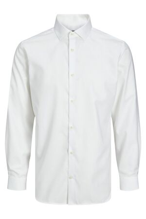 jack&jones Heren overhemd lm jack&jones 12227385 white slim fit