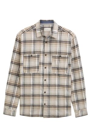 Tom Tailor Heren overhemd lm Tom Tailor 1047337 38517 beige multicolor