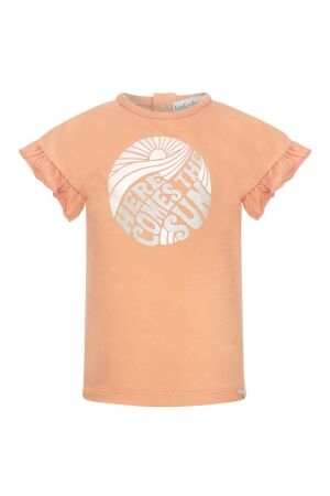 Koko Noko Meisjes shirt km ronde hals kort Koko Noko T46945-37 Faded orange