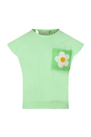 D Zine Meisjes shirt km ronde hals kort D Zine Alice Z80255 13-0117 green ash