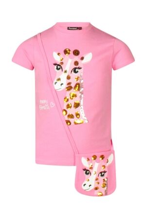 Persival Meisjes shirt km ronde hals kort Persival Hugsy bag Z80258 15-2216 sachet pink/rose