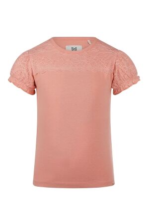 Koko Noko Meisjes shirt km ronde hals kort Koko Noko R50984-37 coral pink