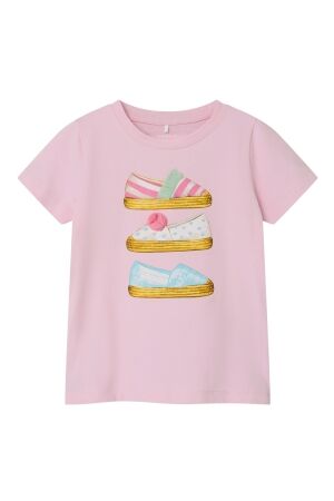 name it mini Meisjes shirt km ronde hals kort name it mini 13228581 parfait pink