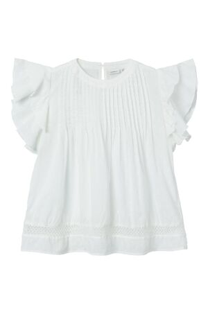 Name It Meisjes shirt km ronde hals kort Name It 13188271 bright white