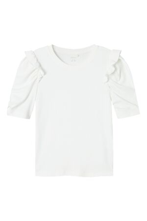 Name It Meisjes shirt km ronde hals kort Name It 13228730 bright white