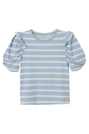 Name It Meisjes shirt km ronde hals kort Name It 13228730 chambray blue