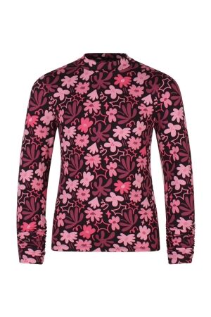 D Zine Meisjes shirt lm ronde hals kort D Zine Colly aop W10218 bloemdessin wijnrood