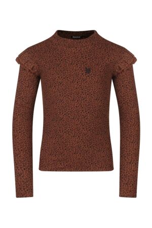 Persival Meisjes shirt lm ronde hals kort Persival 3110602 W10077 38.CHESTNUT.W25