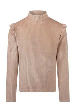no way monday Meisjes shirt lm ronde hals kort no way monday 056051-1 taupe