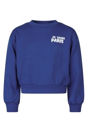D Zine Meisjes trui lm ronde hals kort D Zine Tinka W10126 19-3964 monaco blue