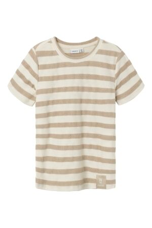 Name It Jongens shirt km ronde hals Name It 13228285 jet stream stripes cashmere