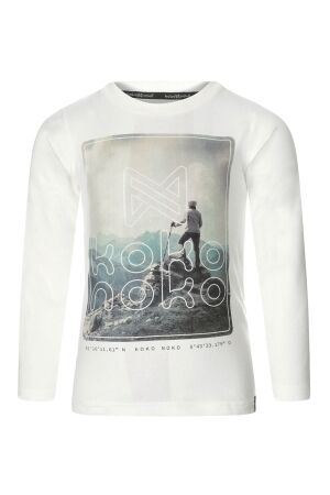 Koko Noko Jongens shirt lm ronde hals Koko Noko 548837-37 white