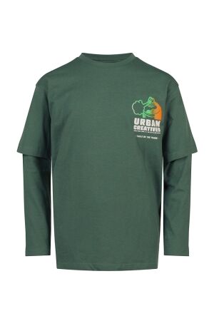 Unlocked Jongens shirt lm ronde hals Unlocked Iowa W10245 army 18-5410 silver pine