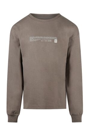 no way monday Jongens shirt lm ronde hals no way monday 056229-1 taupe