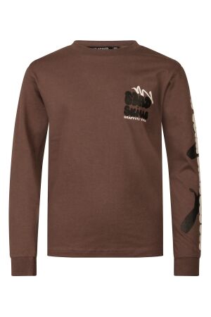 Unlocked Jongens shirt lm ronde hals Unlocked 524104R W10494 as swatch walnut
