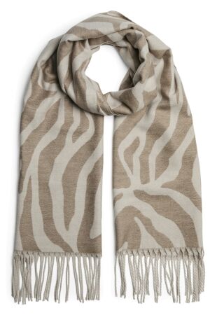 Pieces Winteraccessoires ds sjaal Pieces 17158975 silver lining aop greige
