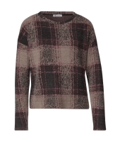Street One 325902 soft multi color check Bruin donker