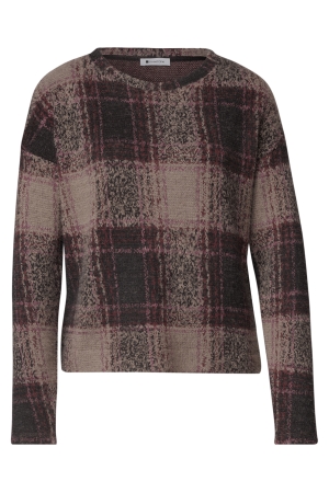 Street One 325902 soft multi color check Bruin donker