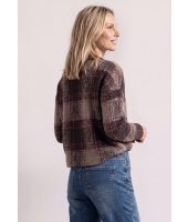 Street One 325902 soft multi color check Bruin donker