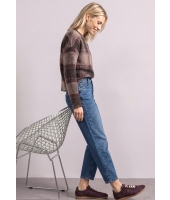 Street One 325902 soft multi color check Bruin donker