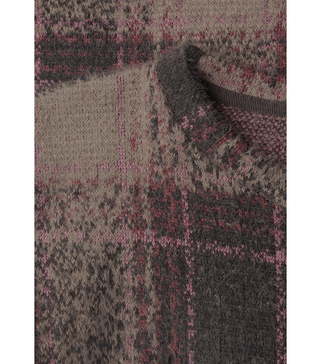 Street One 325902 soft multi color check Bruin donker