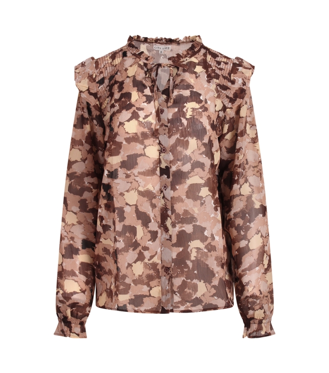 City Life Ysra ruffle W20566 Bruin midden