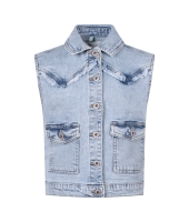 D Zine Nola gilet Z10335 Denim licht gebleekt