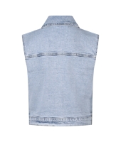D Zine Nola gilet Z10335 Denim licht gebleekt