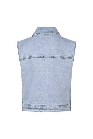 D Zine Nola gilet Z10335 Denim licht gebleekt